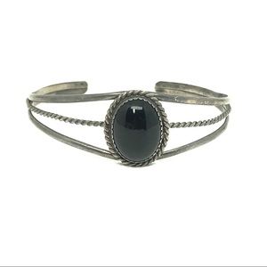 Navajo NAKAI & John Begay, Jr Sterling Onyx Cuff